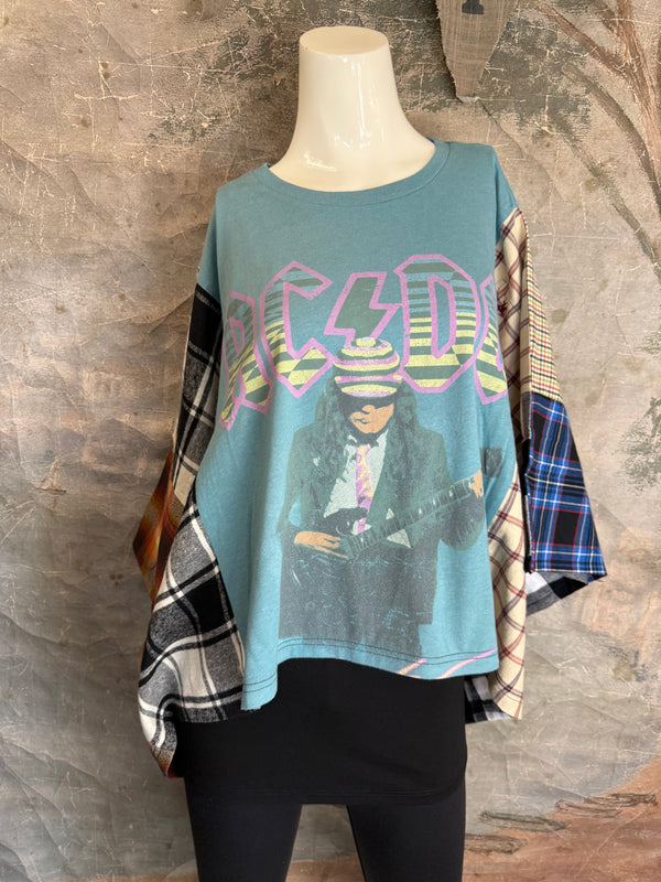 5576 Flannel Band Tees-Mix 2