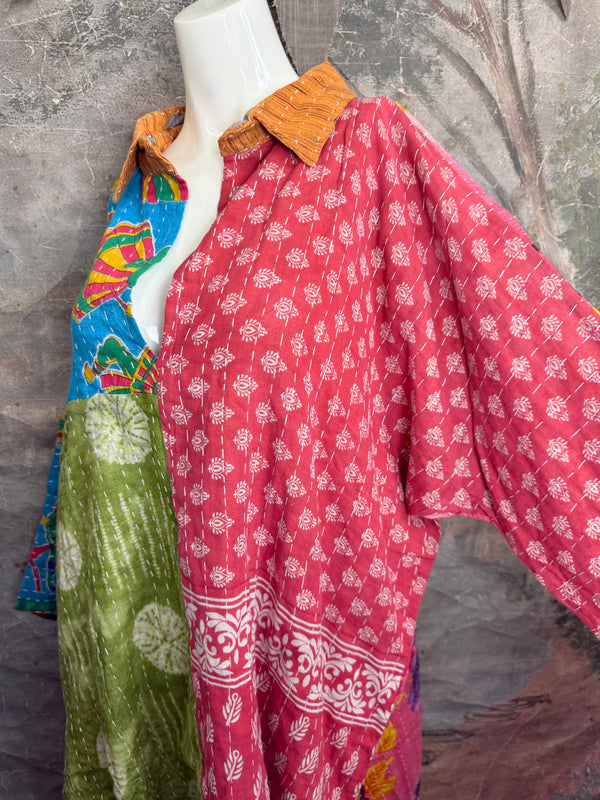 1013w Long Kurta Shirt Dress-Susan