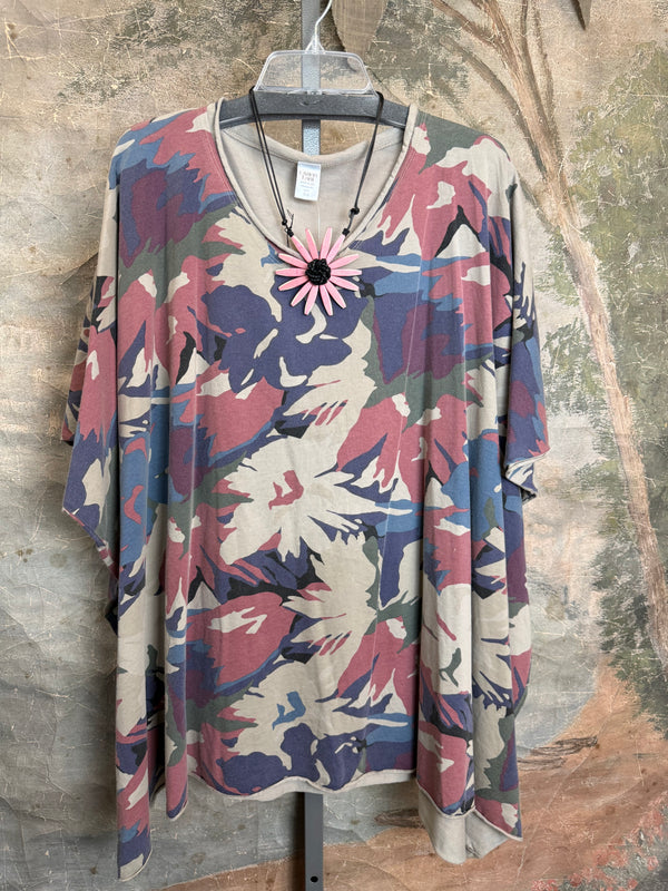 715CL-A Oversized Tunic Tee-CLAY