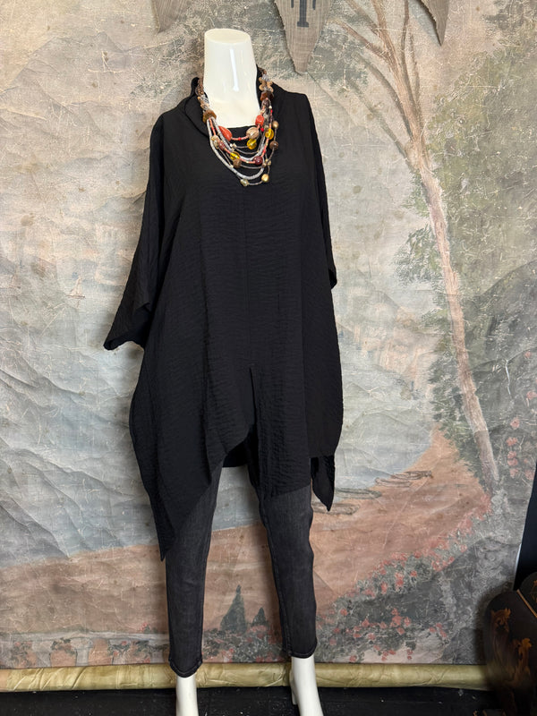 2066-11 Asymmetrical Cowlneck-Black