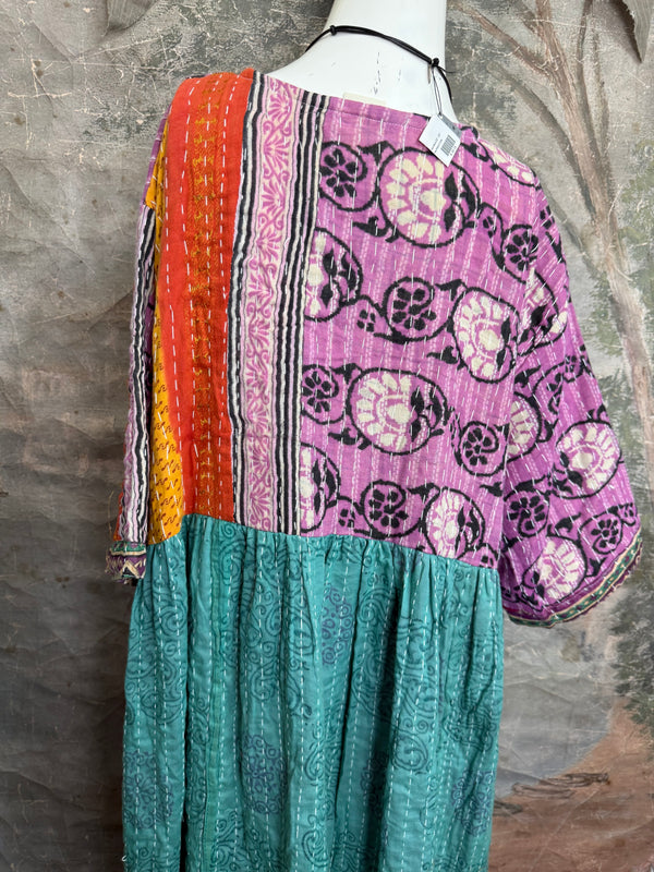 1027w Kantha Arts Tiered Dress-Mix 11
