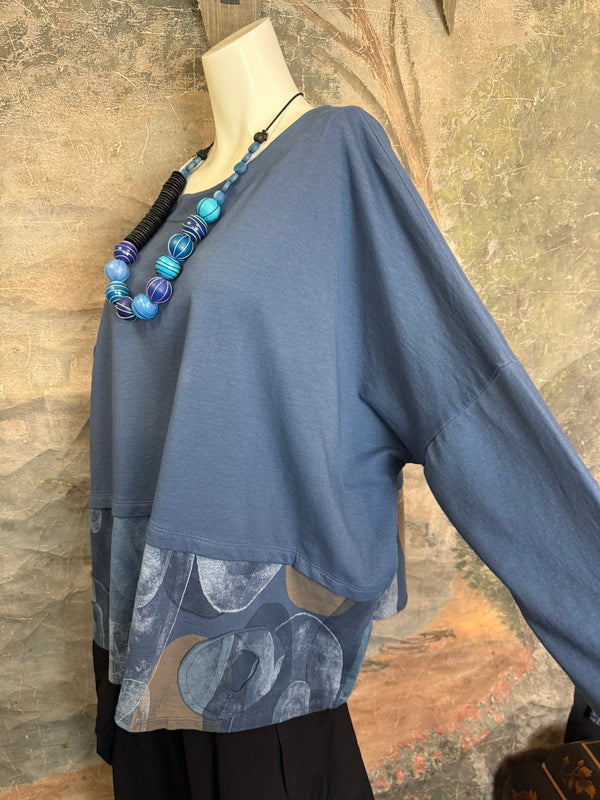 91865 Artsy Patch Pullover-Denim