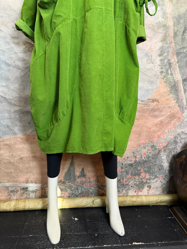 92003 Corduroy Pocket Dress-Kiwi