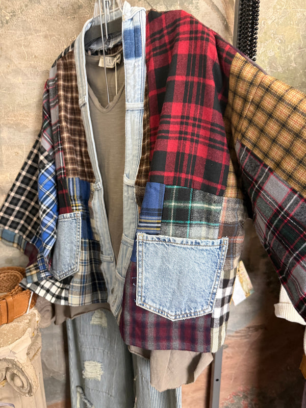 5573 Lodge Flannel Cardigan-Mix C