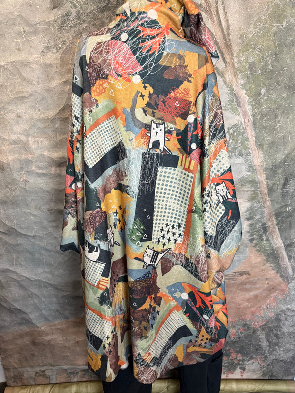 C103 Brushed Hooded Duster