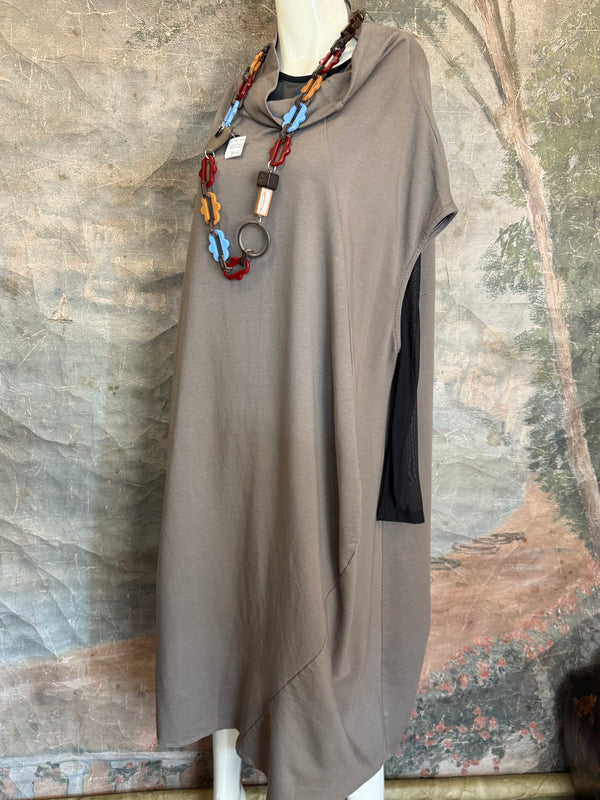 92009 Cocoon Sweatshirt Dress-Mocha