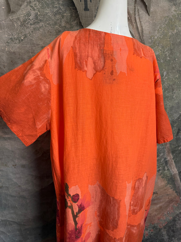 90847B Painters Garden Dress-Orange