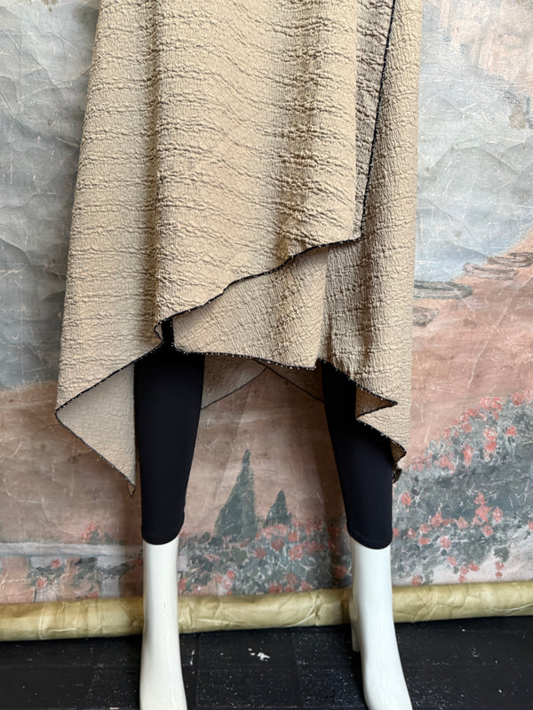 D523 Waffle Knit Sharkbite Dress-Mocha