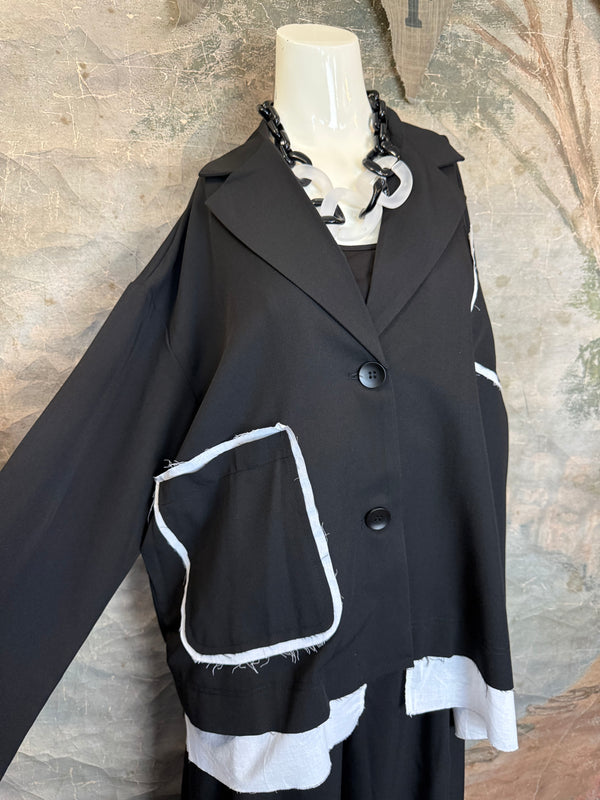 69583 Chic Blazer Jacket W/Trim