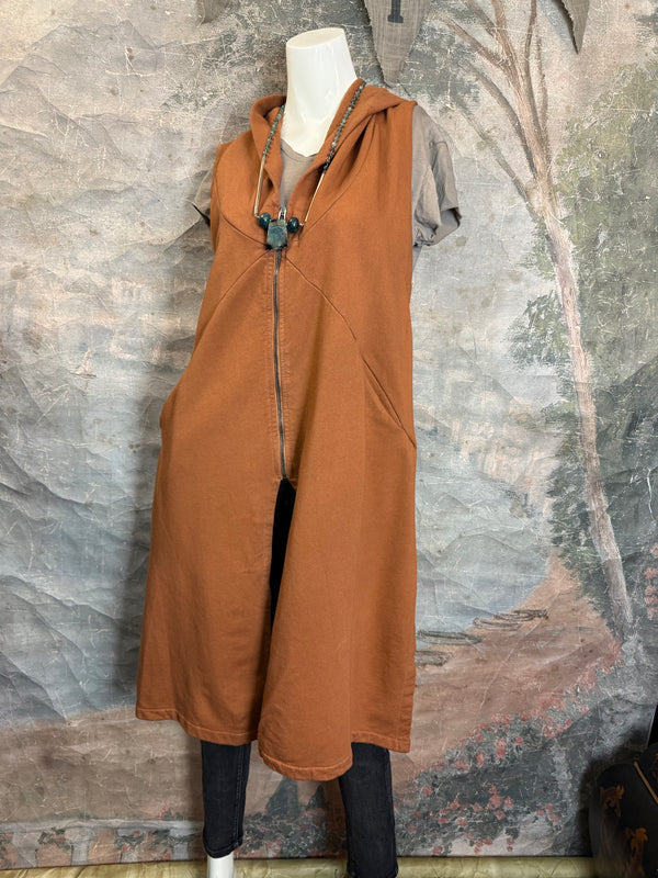 2626AU Zip Hoodie Vest-Ginger