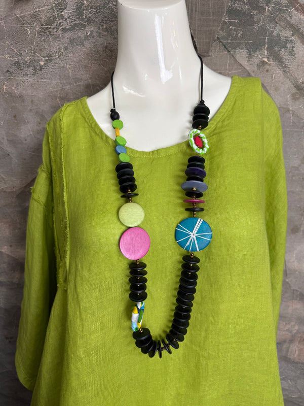 91624 Solid Patch Tunic Shirt-Kiwi