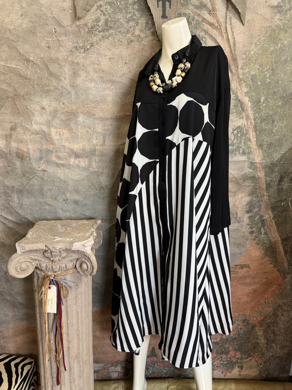 1221 Colorblock Shirt Dress-style 1