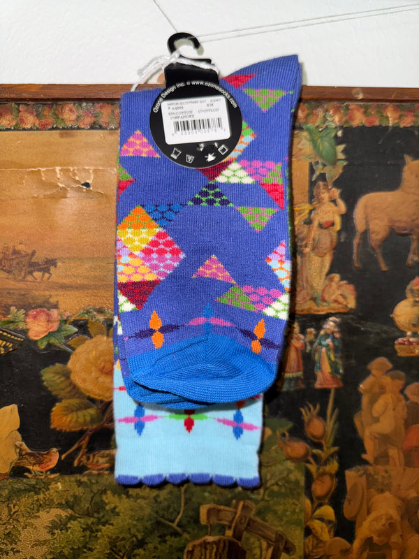 WW13 American Quilt Socks-violet hues