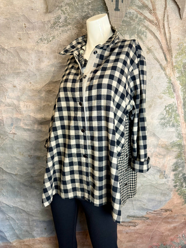 2500-2077 Plaid Placket Shirt-Fennel