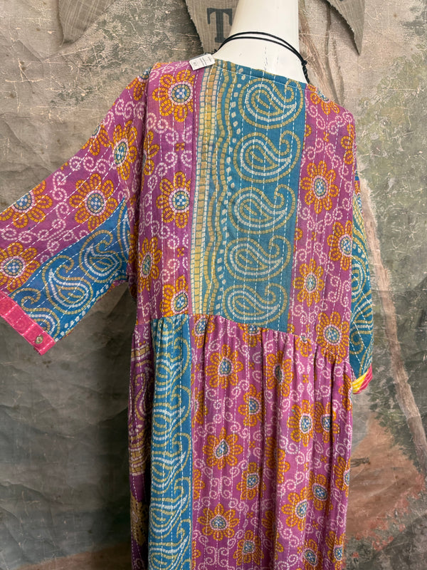 1027w Kantha Arts Tiered Dress-Mix 6