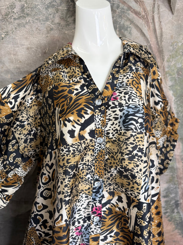 AD26-01 The High-Low Echo Dress-Safari Flair