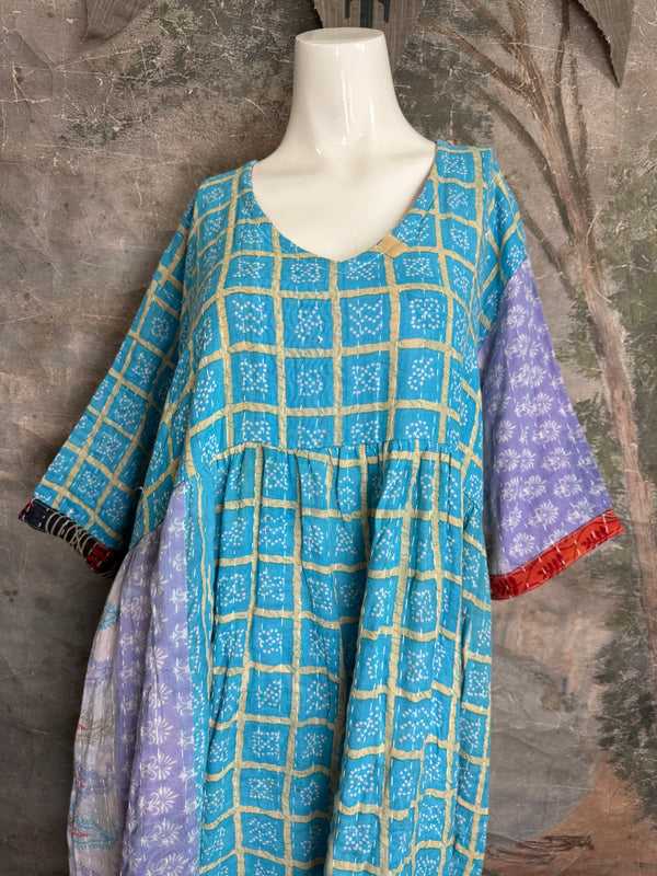 1027w Kantha Arts Tiered Dress-Mix 1
