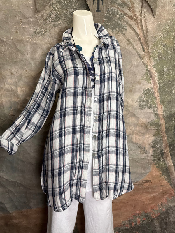 MP-ELT550 Plaid Boyfriend Shirt