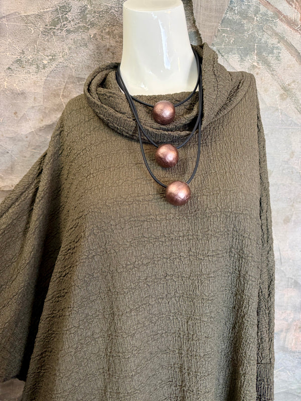 T1076 Waffle Knit Pullover-Olive