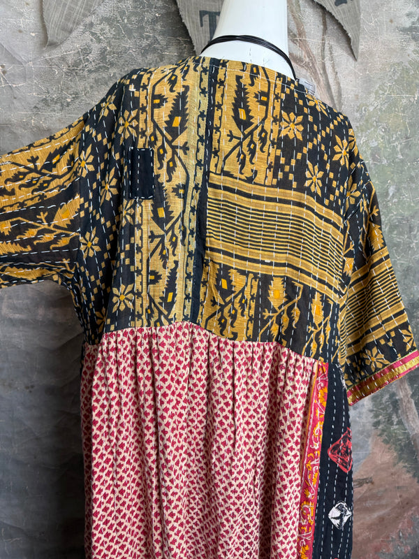 1027w Kantha Arts Tiered Dress-Mix 3