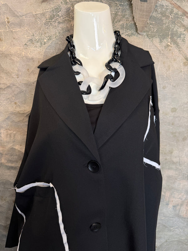 69583 Chic Blazer Jacket W/Trim