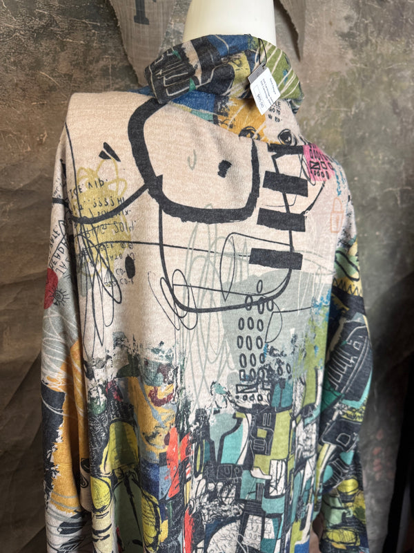 T1097 Cowlneck Dolman Slv Top-vivid dreams