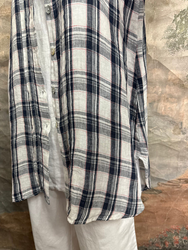 MP-ELT550 Plaid Boyfriend Shirt