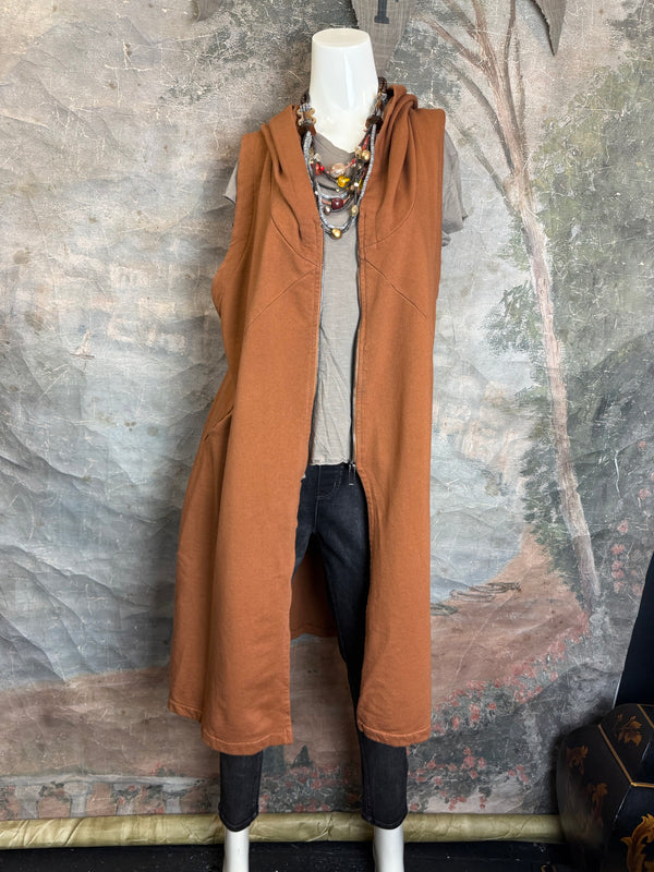 2626AU Zip Hoodie Vest-Ginger