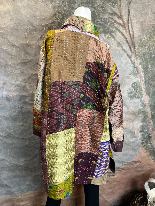 5683J Kantha/Vintage Kimono JKT-Plumy Mix