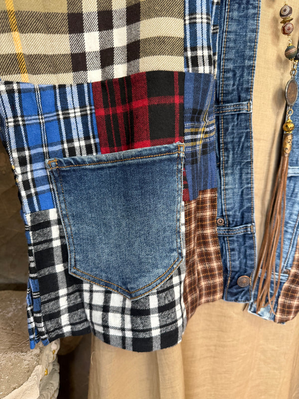 5573 Lodge Flannel Cardigan-Mix D
