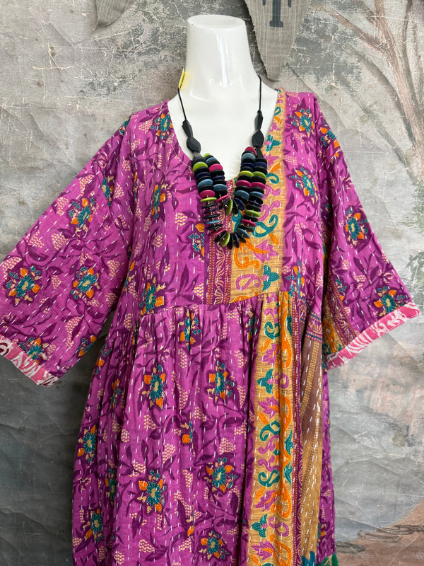 1027w Kantha Arts Tiered Dress-Mix 9