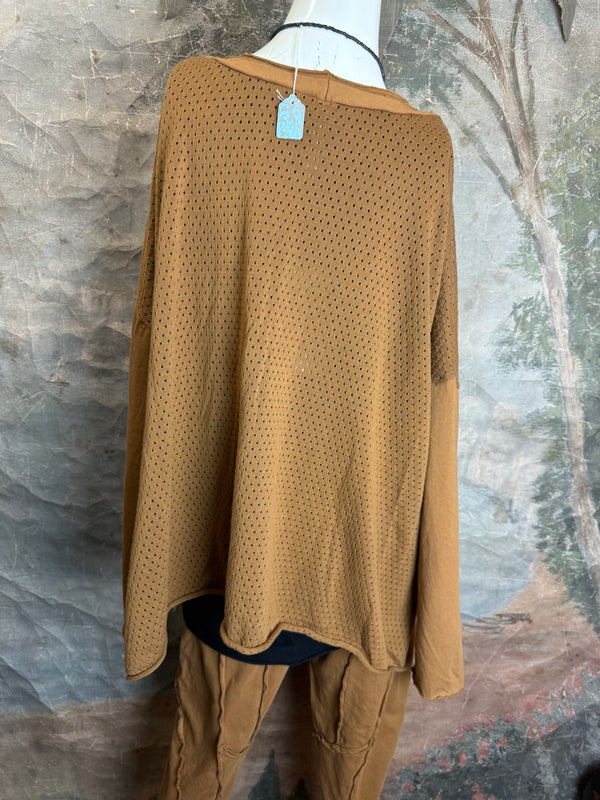 CE714 Cheer Sweater Top-Camel