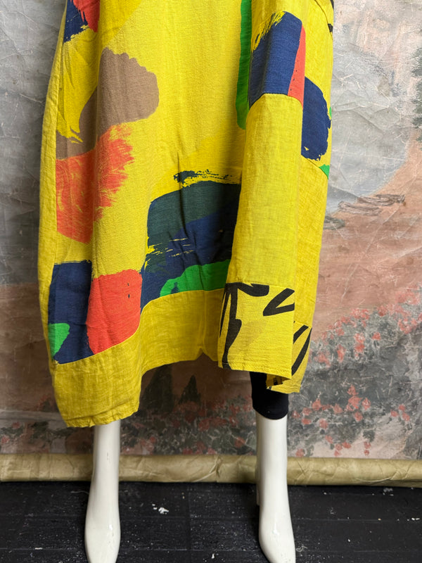 90617P-23 Linen Paint Dress-Mango