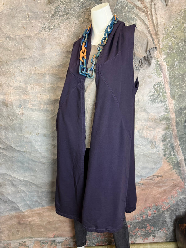 2626AU Zip Hoodie Vest-Purple