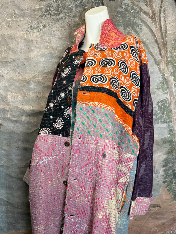 JG-183 Kantha Sunrise Coat-MIX 5