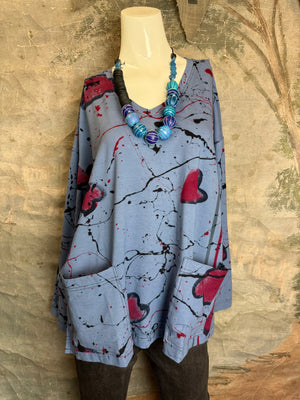 HE1807B Thea L/Slv Top-Denim