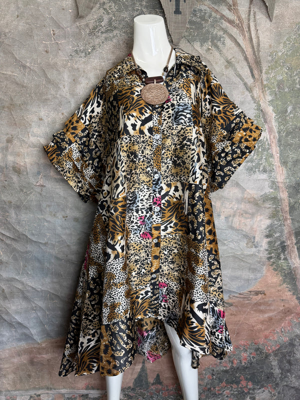 AD26-01 The High-Low Echo Dress-Safari Flair