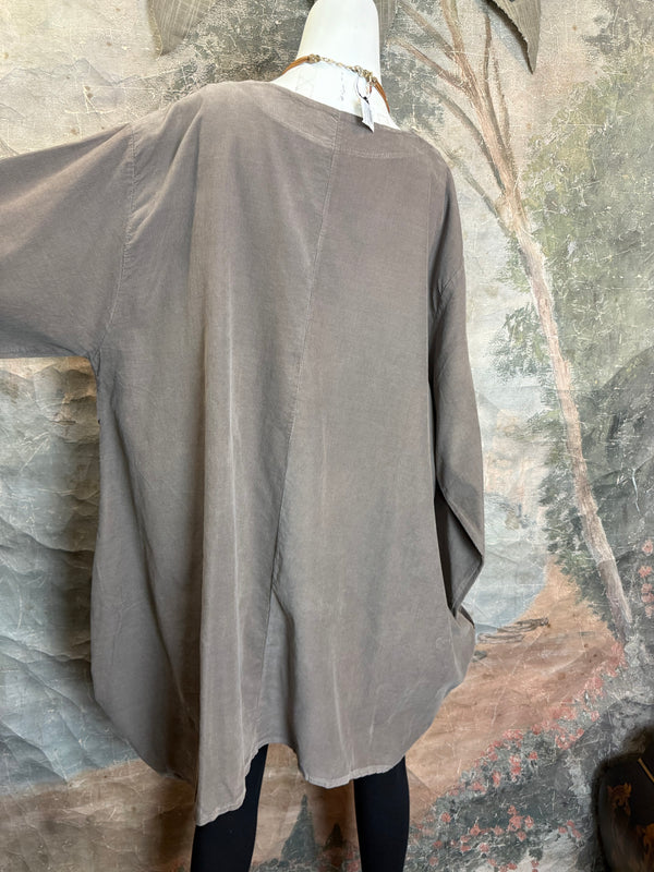 91983 Corduroy Pocket Tunic-Mocha