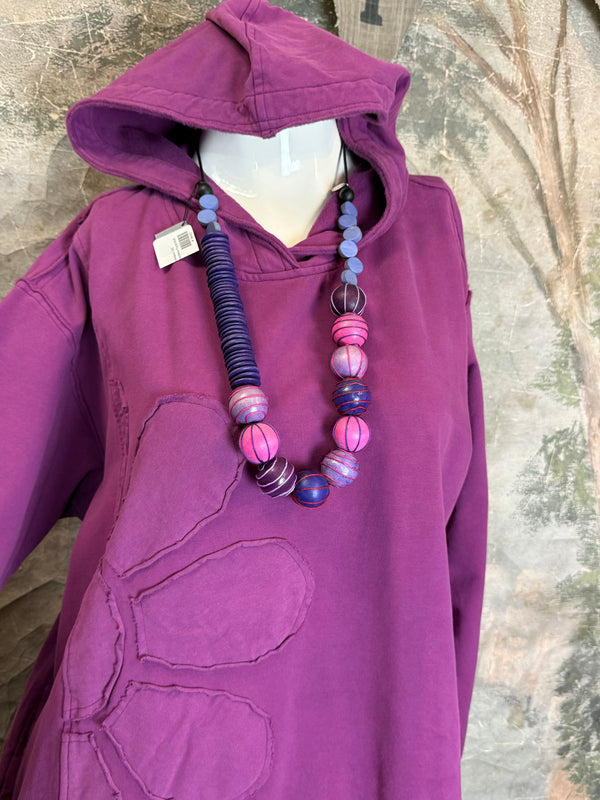 A2994202 Long/Slv Flower Tee-Plum