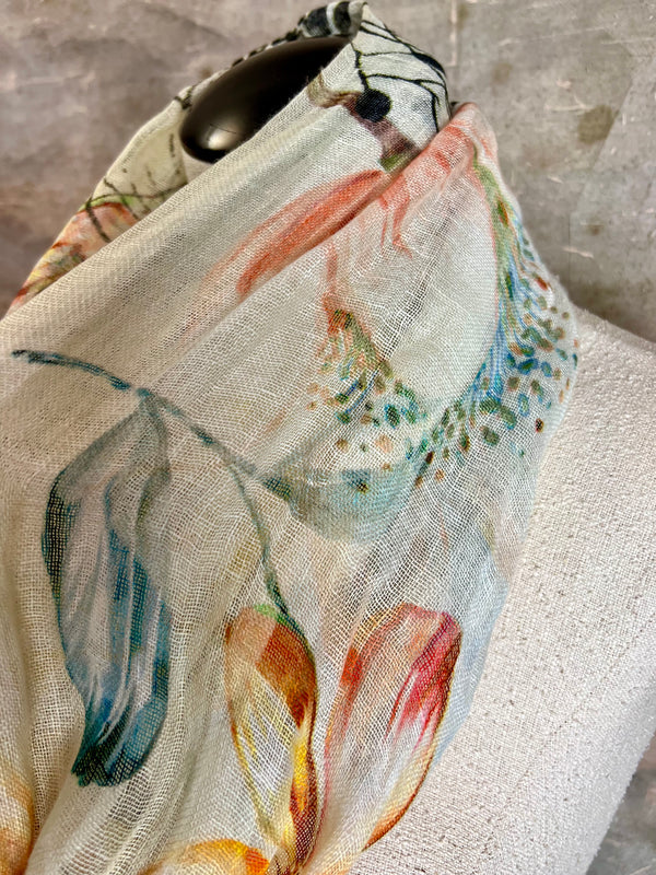 1.21 Poetic Linen Scarfs- #19 Jewels