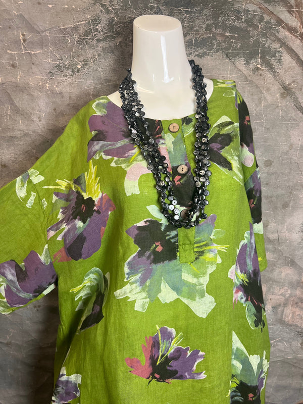 91877-52 Artful Bloom Dress-Kiwi