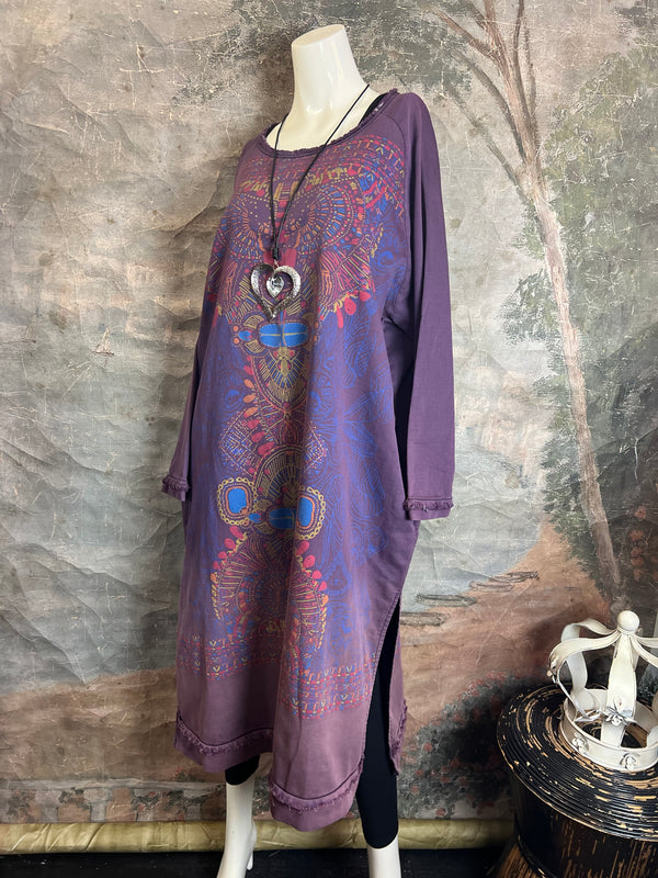 TBG Artdeco Sweatshirt Dress-Purple