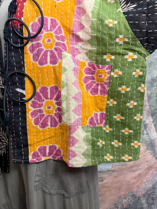 1040w Kantha Long Sleeve Jacket-Piper