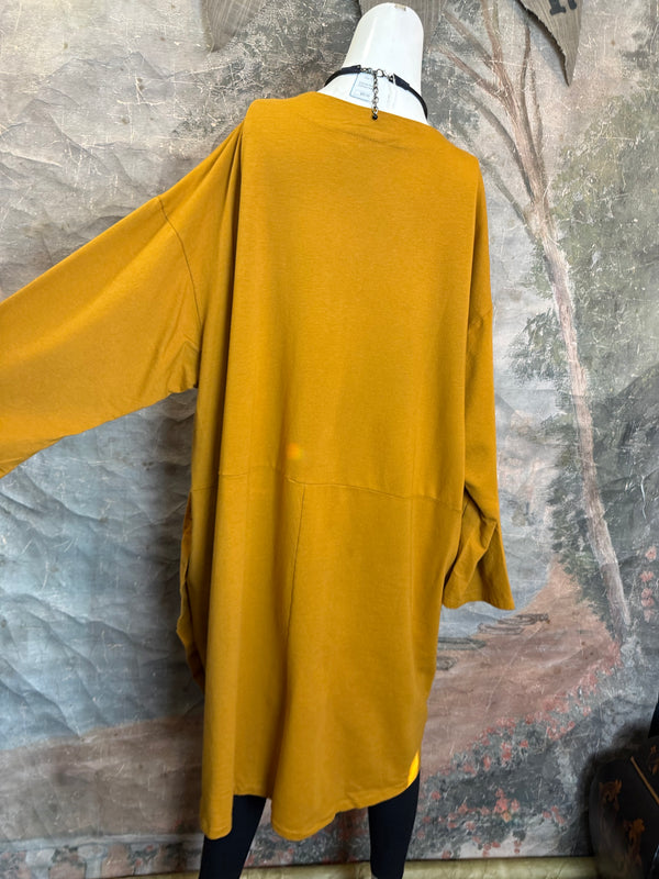 91805 Corduroy Button Dress-Mustard