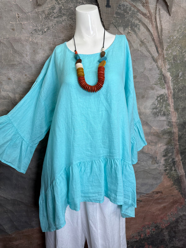 MP-HLT651 Baby Doll Top-Aqua