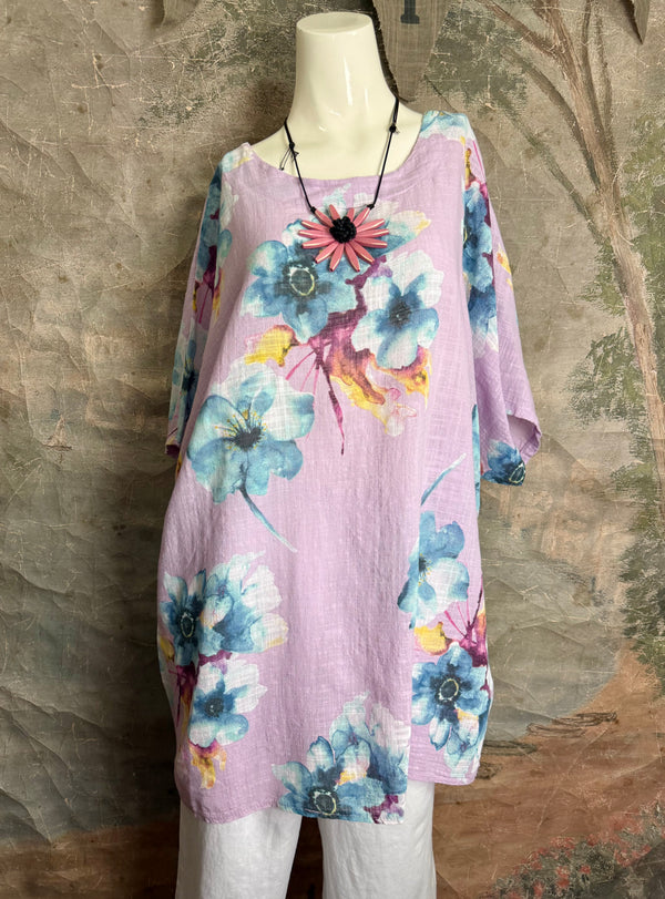 91266A Art to Wear Flower Shirt-Lilac