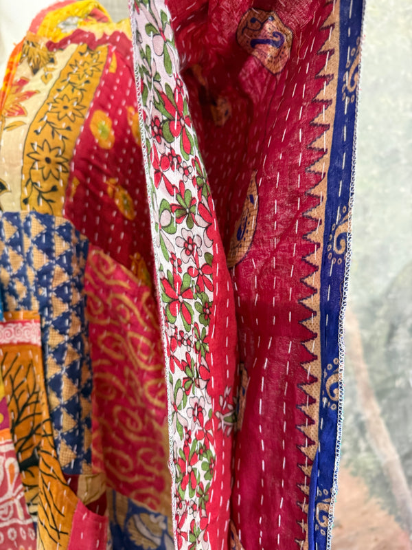 1012w Kantha Poncho Hoodie Dress-3
