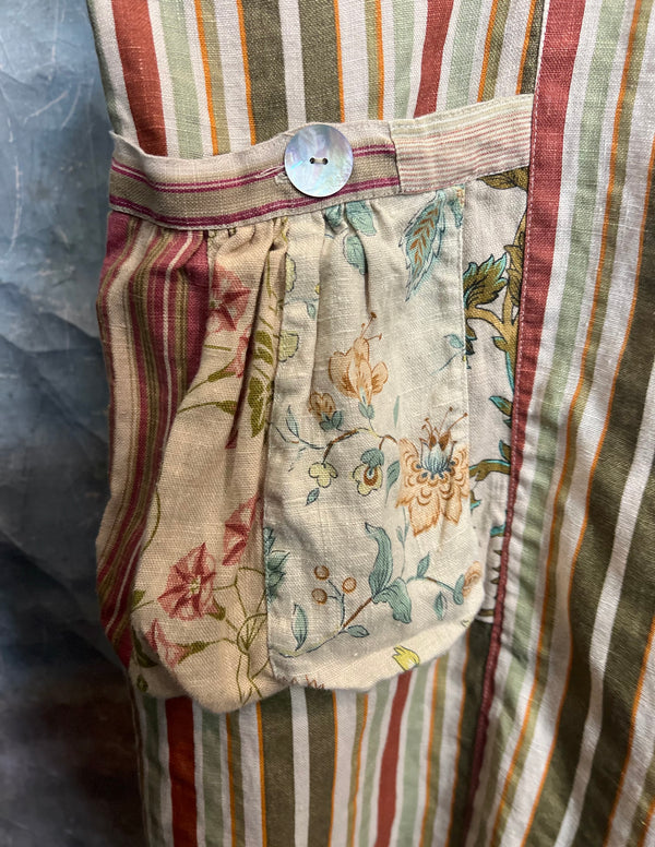 5561 OOAK Patch Linen Overalls-The Edith