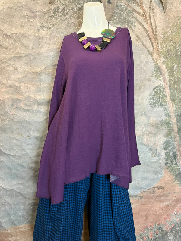 1050-88 Cotton Knit Angel Tee-Eggplant