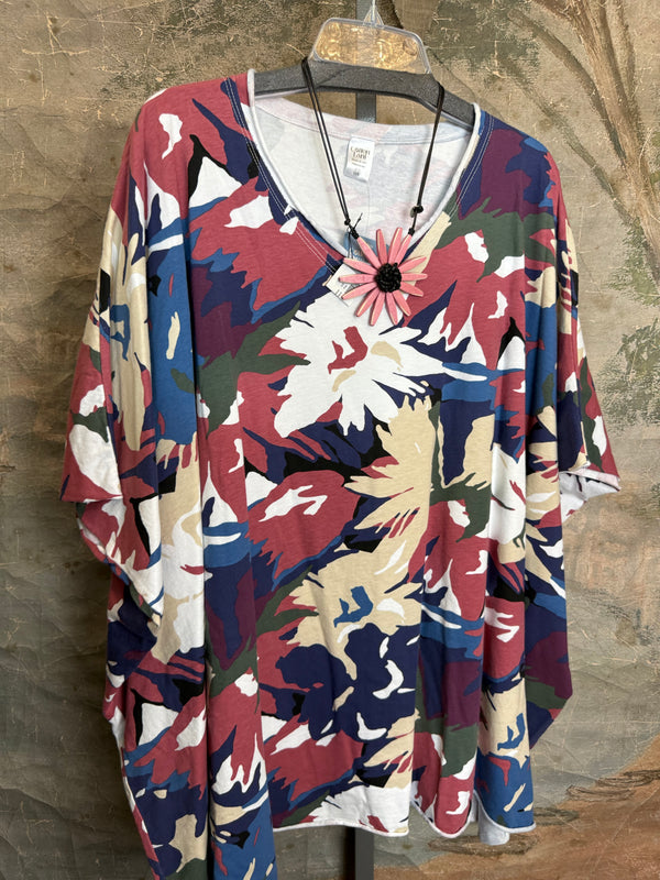 715CL-A Oversized Tunic Tee-WHITE